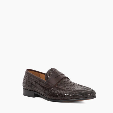 SALAMAN - DARK BROWN
Woven Leather Pointed Toe Loafers