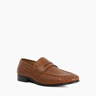 SALAMAN - TAN
Woven Leather Pointed Toe Loafers