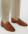 SALAMAN - TAN
Woven Leather Pointed Toe Loafers